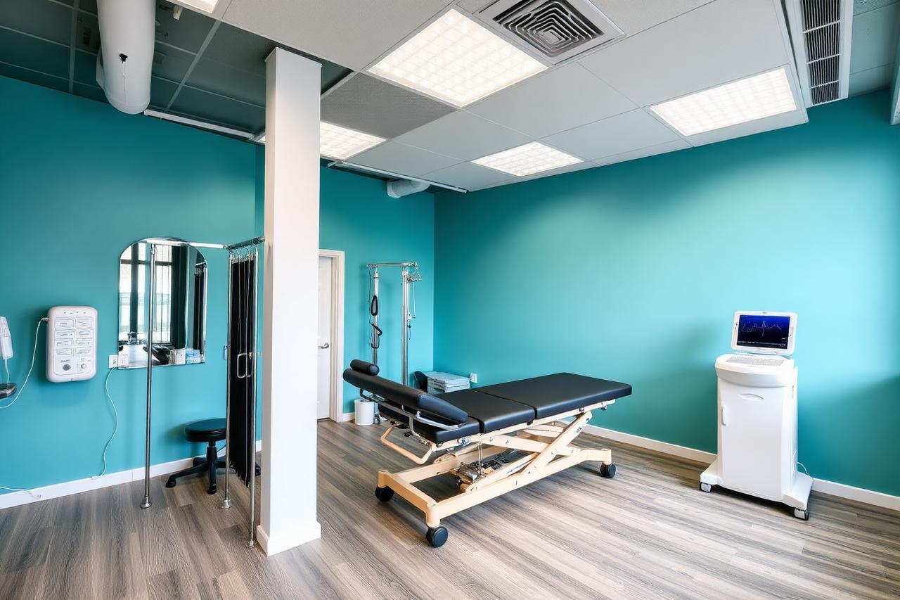 Treatment room at the Physiosolution clinic in Ahinsa Khand 1, Indirapuram